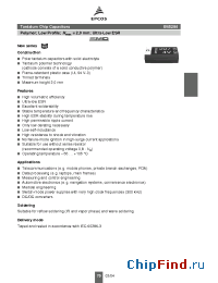 Datasheet B45294RR9227M406 производства EPCOS