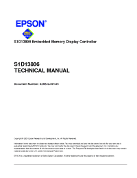 Datasheet S1D13806 manufacturer EPSON