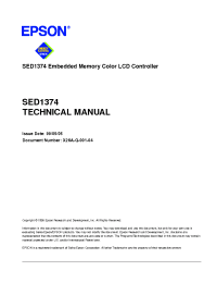 Datasheet SED1374 manufacturer EPSON