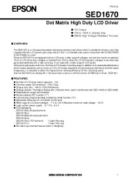 Datasheet SED1670D1B manufacturer EPSON