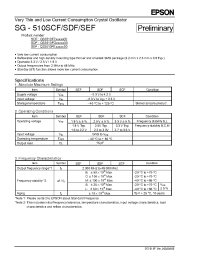 Datasheet SG-510SCF manufacturer EPSON