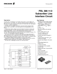 Datasheet PBL386112QNS manufacturer Ericsson