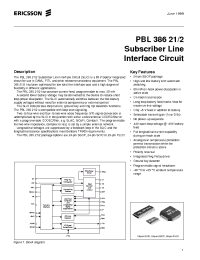Datasheet PBL386212QNT manufacturer Ericsson