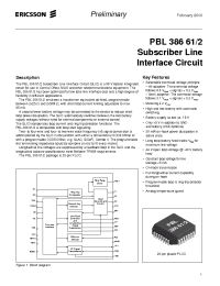 Datasheet PBL386612QNT manufacturer Ericsson