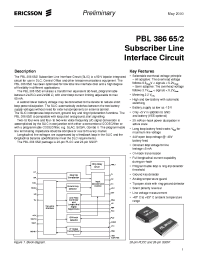 Datasheet PBL386652SHT manufacturer Ericsson