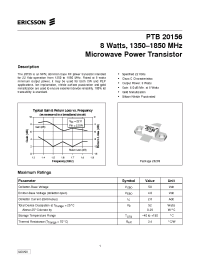 Datasheet PTB20156 manufacturer Ericsson