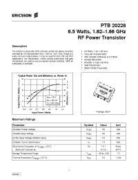 Datasheet PTB20228 manufacturer Ericsson