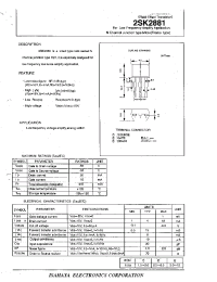 Datasheet 2SK2881 manufacturer Неопределенные