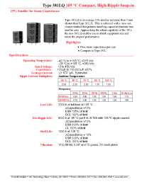 Datasheet 381LQ122M160A012 manufacturer Неопределенные