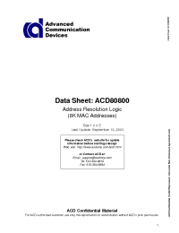 Datasheet ACD80800 manufacturer Неопределенные