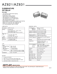 Datasheet AZ821-2C-48DE manufacturer Неопределенные