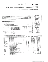 Datasheet BFY81 manufacturer Неопределенные