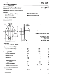 Datasheet BU536 manufacturer Неопределенные