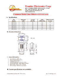 Datasheet CFU1101-04 производства Неопределенные