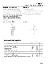 Datasheet CJP20N20 производства Неопределенные