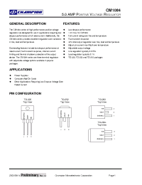 Datasheet CM1084KCN252 производства Неопределенные