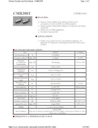 Datasheet CMR200T manufacturer Неопределенные