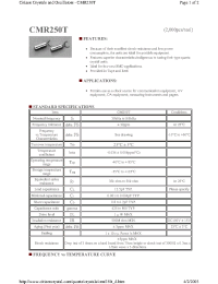 Datasheet CMR250T производства Неопределенные