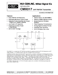 Datasheet CMX017D6 производства Неопределенные