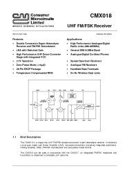 Datasheet CMX018 производства Неопределенные