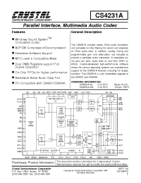 Datasheet CS4231A manufacturer Неопределенные