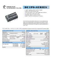Datasheet DU1P0-05D05 manufacturer Неопределенные