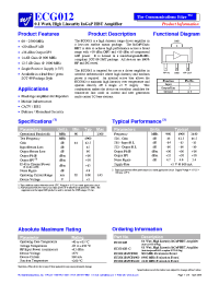 Datasheet ECG012 manufacturer Неопределенные