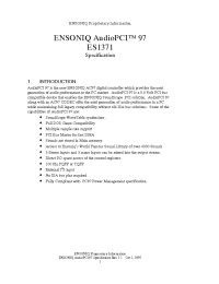 Datasheet ES1371 производства Неопределенные
