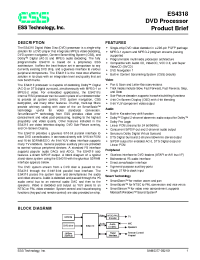 Datasheet ES4318 производства Неопределенные