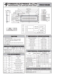 Datasheet FDCC1602B manufacturer Неопределенные