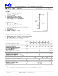 Datasheet FR205G manufacturer Неопределенные