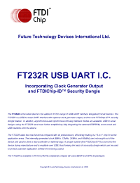 Datasheet FT232R manufacturer Неопределенные
