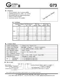 Datasheet G73AD-DC12 manufacturer Неопределенные