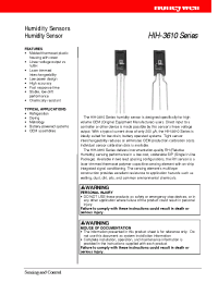 Datasheet HIH3610 manufacturer Неопределенные