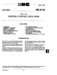 Datasheet HM0-6116-2 manufacturer Неопределенные