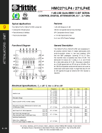 Datasheet HMC271LP4 manufacturer Неопределенные