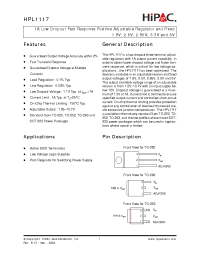 Datasheet HPL1117 manufacturer Неопределенные