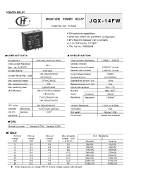 Datasheet JQX-14FW manufacturer Неопределенные