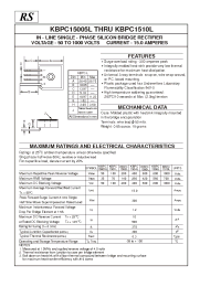Datasheet KBPC15005L manufacturer Неопределенные