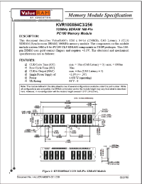 Datasheet KVR100X64C3256 manufacturer Неопределенные