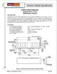 Datasheet KVR133X64C3SS256 manufacturer Неопределенные