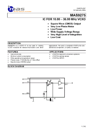 Datasheet MAS9275B2SM06 manufacturer Неопределенные