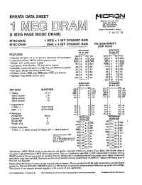 Datasheet MT4C1024E manufacturer Неопределенные