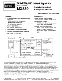 Datasheet MX839DS manufacturer Неопределенные