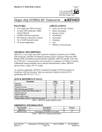 Datasheet NRF0433 manufacturer Неопределенные