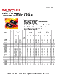 Datasheet NT805-502T manufacturer Неопределенные