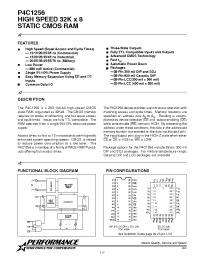 Datasheet P4C1256-20PC manufacturer Неопределенные