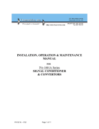 Datasheet PA-1001A1AC3Z manufacturer Неопределенные