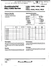 Datasheet PAL10C8CNXXXX manufacturer Неопределенные