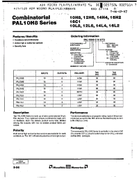 Datasheet PAL12C8CSGSTD manufacturer Неопределенные